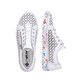 Weiße Rieker Damen Slipper M2357-80, Barfußschuhe mit einem Reißverschluss. Schuh von oben, liegend.