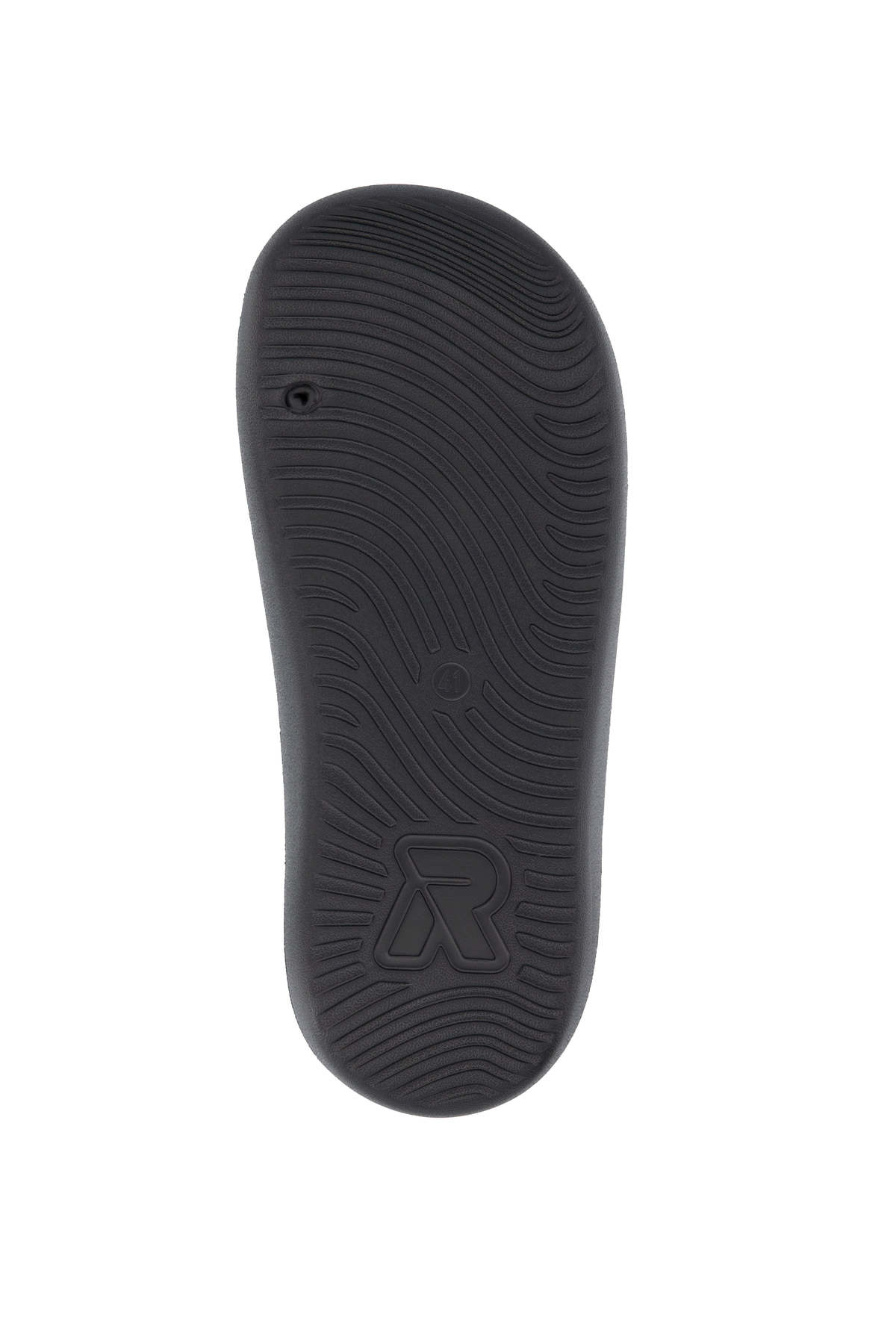 Mules Rieker noires homme U3350-00 avec semelle flexible et ultra légère. Semelle extérieure de la chaussure.