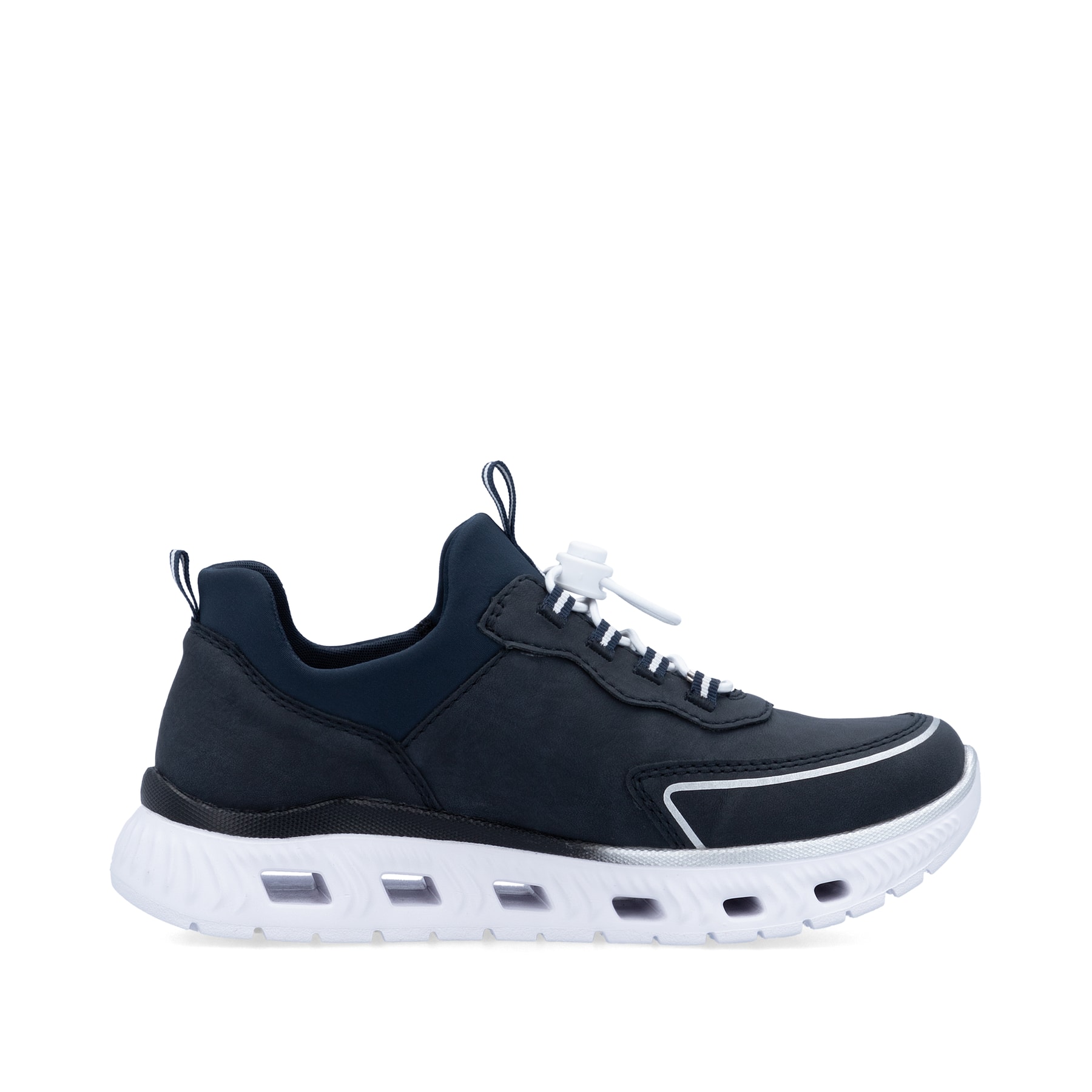 Baskets basses Rieker bleues végétaliennes pour femme M6062-14. Intérieur de la chaussure.