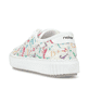 Bunte vegane Rieker Damen Sneaker Low M3926-90 mit einer Schnürung. Schuh von hinten.