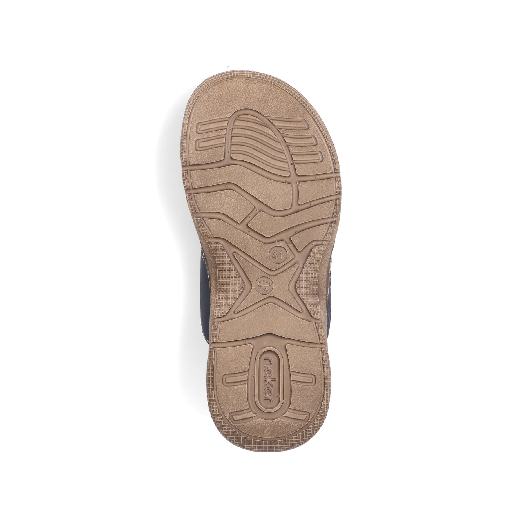 Blaue Rieker Herren Pantoletten 21491-14 mit der Komfortweite G 1/2. Schuh Laufsohle.