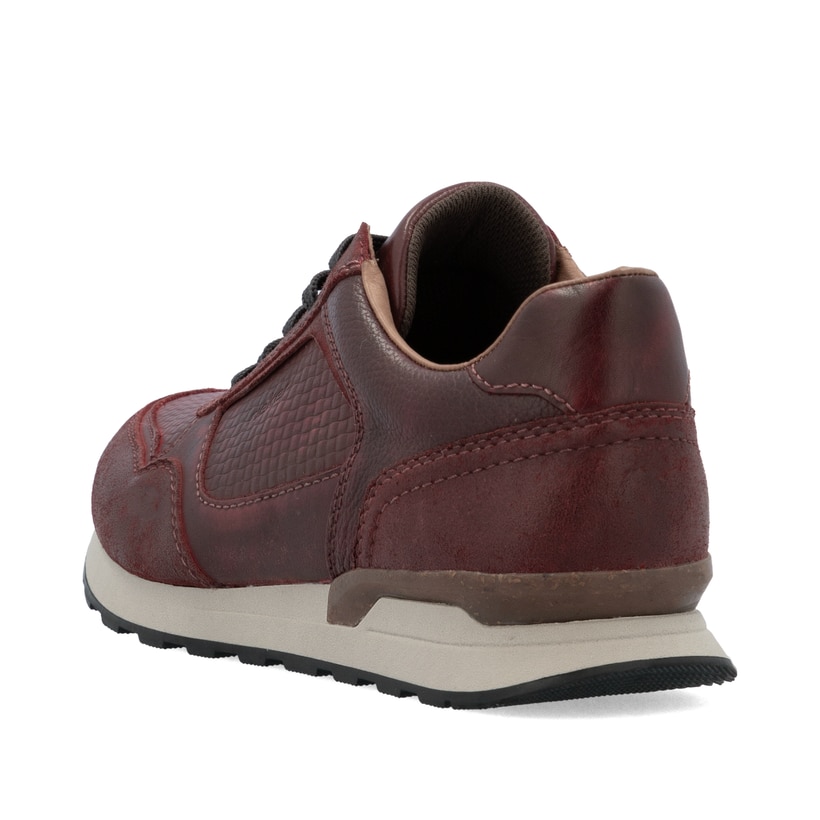 Rote Rieker Herren Sneaker Low U0311-35 aus Glattleder mit einer Schnürung. Schuh von hinten.
