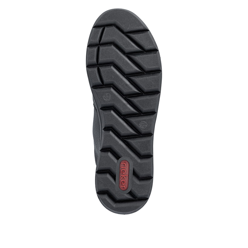 Schwarze Rieker Damen Kurzstiefel Z0059-00 mit wasserabweisender TEX-Membran. Schuh Laufsohle.