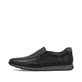 Schwarze Rieker Herren Slipper 11962-00 mit Gummizug sowie Komfortweite G 1/2. Schuh Außenseite.