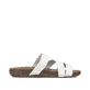 Weiße Rieker Damen Pantoletten 61450-80 mit einem Klettverschluss. Schuh Innenseite.