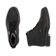 Schwarze Rieker Herren Schnürstiefel 33121-00 mit wasserabweisender TEX-Membran. Schuh von oben, liegend.