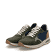 Grüne Rieker Herren Sneaker Low B1000-54 mit Rieker Air Sohlenfenster. Schuhpaar seitlich schräg.