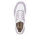 Weiße vegane Rieker Damen Sneaker Low M6067-30 mit einem Gummizug. Schuh von oben.