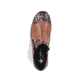 Braune Rieker Damen Kurzstiefel 58388-23 aus Glattleder mit dekorativer Blume. Schuh von oben.