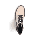 
Vanillebeige Rieker Damen Biker Boots 72634-60 mit Schnürung und Reißverschluss. Schuh von oben