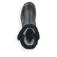 
Tiefschwarze Rieker Damen Kurzstiefel Z68M1-01 mit einer schockabsorbierenden Sohle. Schuh seitlich schräg