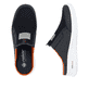 Blaue Rieker Herren Clogs B7390-14 mit einem Gummizug sowie Komfortweite G 1/2. Schuh von oben, liegend.