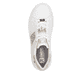Baskets basses Rieker blanches pour femme W1202-82 avec lacets. Chaussure vue de dessus.