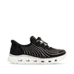 Vegane, schwarze Rieker Damen Slipper M6082-00 mit Ready2GO Anziehkomfort. Schuh Innenseite.
