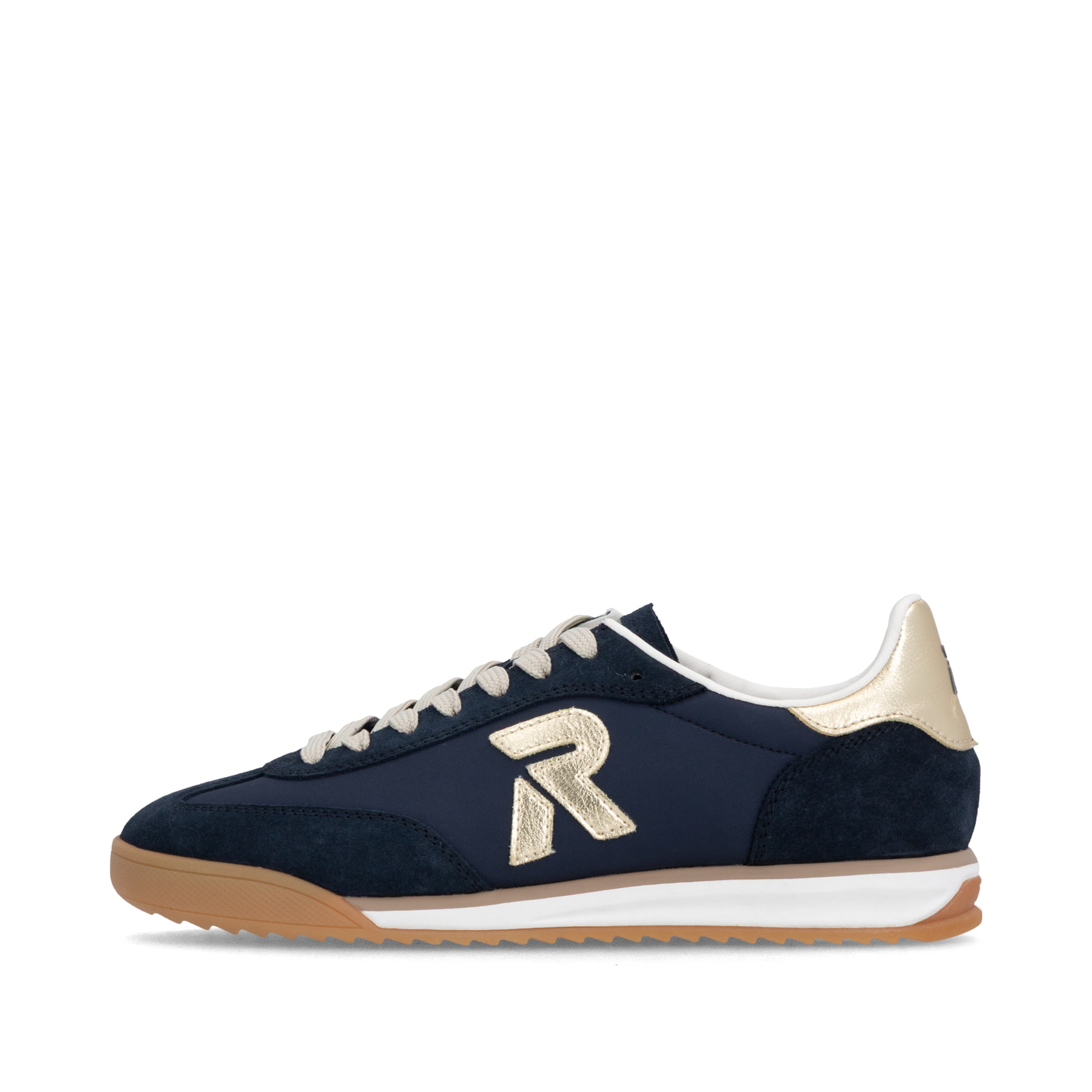 Blaue Rieker Sport Damen Sneaker Low W4000-15. Schuh Außenseite.