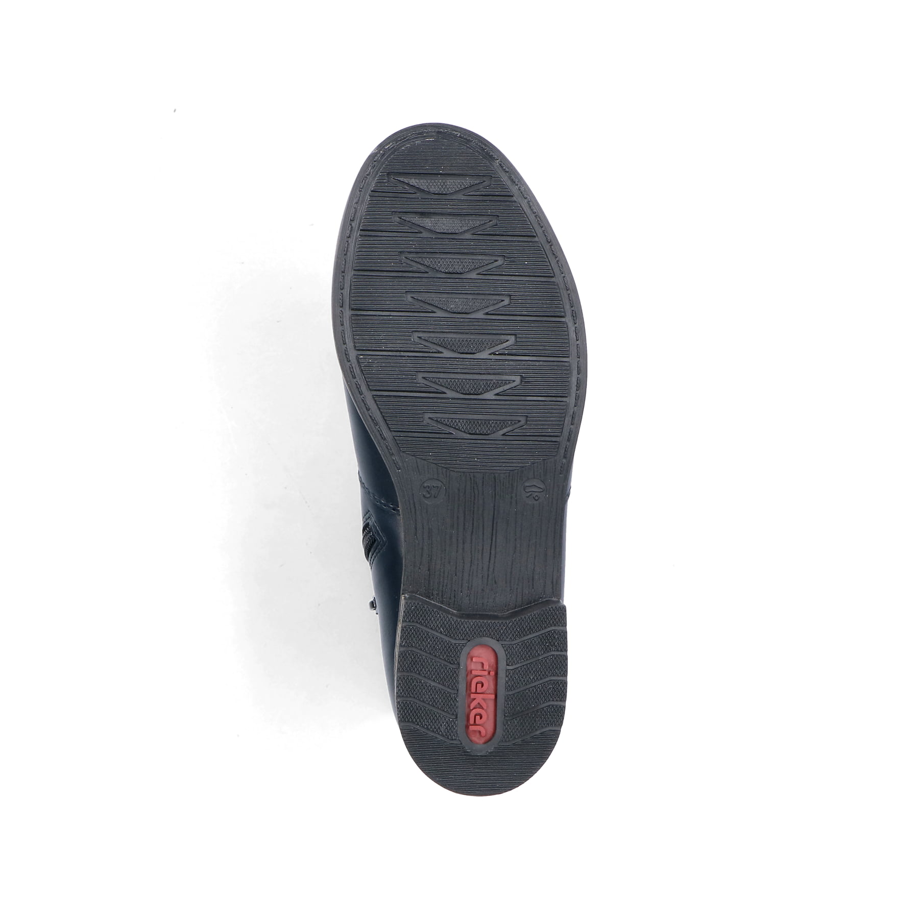 Dunkelblaue Rieker Damen Stiefeletten 72258-14 mit modischer Kordel. Schuh Laufsohle.