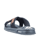 Blaue Rieker Herren Pantoletten 21239-14 mit Komfortweite G sowie leichter Sohle. Schuh von hinten.