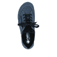 
Ozeanblaue Rieker Damen Slipper 52573-14 mit Elastikeinsatz sowie einer leichten Sohle. Schuh von oben