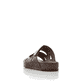 Braune Rieker Herren Pantoletten 25691-25 aus Rauleder mit einem Klettverschluss. Schuh von hinten.