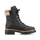 Tiefschwarze Rieker Damen Schnürstiefel 72630-00 mit Schnürung und Reißverschluss. Schuh Innenseite