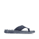 Marineblaue Rieker Herren Zehentrenner 21280-14 mit roter Sticknaht. Schuh Innenseite.