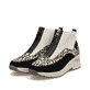 Mehrfarbige Rieker Damen Sneaker High N9362-90 mit einem Reißverschluss. Schuhpaar seitlich schräg.