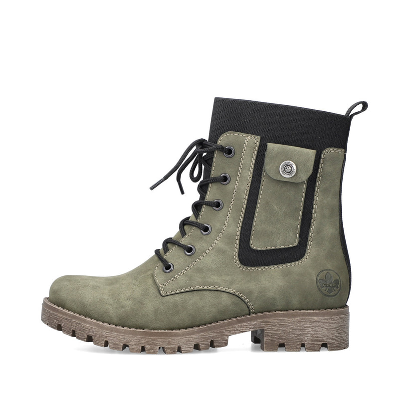 Hellbeige Rieker Damen Schnürstiefel 78538-60 mit Schnürung und Reißverschluss. Schuh Innenseite