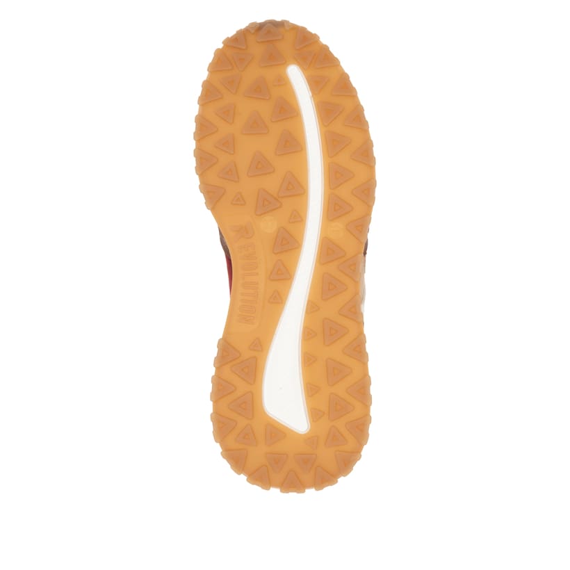 Baskets basses Rieker marron pour femme W0607-35 avec semelle adhérente. Semelle extérieure de la chaussure.