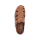 Braune Rieker Herren Slipper 08067-24 mit Klettverschluss sowie Komfortweite G. Schuh von oben.