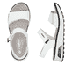 Weiße Rieker Keilsandaletten 65663-80 mit Rieker Air Sohlenfenster. Schuh von oben, liegend.