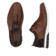Braune Rieker Herren Schnürschuhe 14405-24 mit der Komfortweite G 1/2. Schuh von oben, liegend.