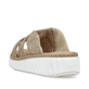 Beige Rieker Damen Pantoletten 63280-64 mit der Extraweite H. Schuh von hinten.