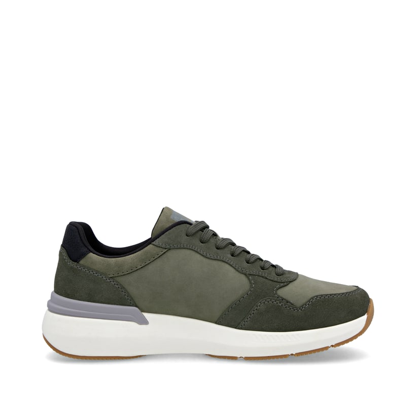 Grüne Rieker Herren Sneaker Low U1401-54 mit Schnürung sowie ultraleichter Sohle. Schuh Innenseite.