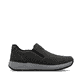 Mocassins Rieker gris pour homme 11550-45 avec bande élastique. Chaussure vue de l'arrière.