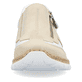 Grüne Rieker Damen Slipper N42G2-52 mit einer Gummischnürung. Schuh Außenseite gespiegelt.