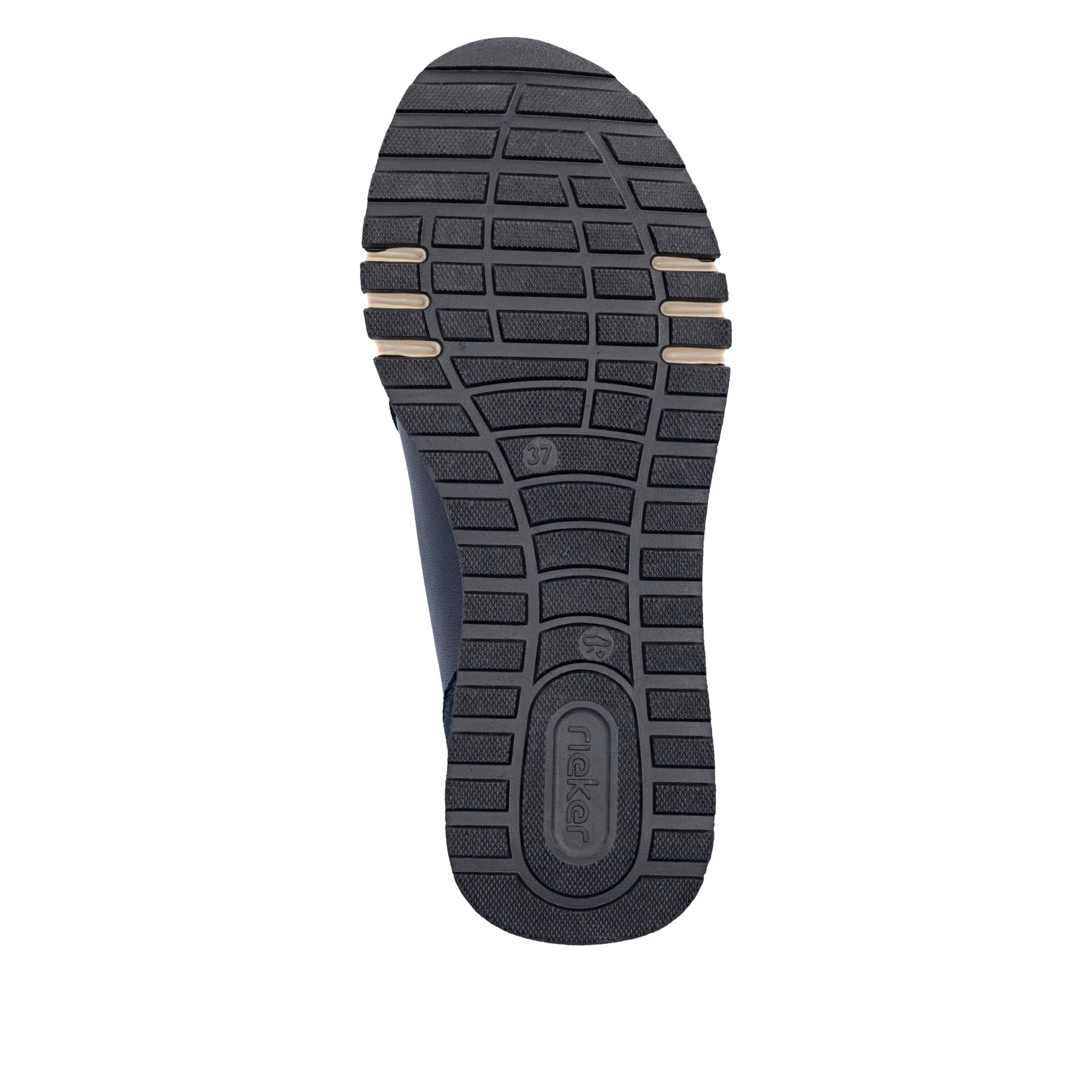Dunkelblaue Rieker Damen Sneaker Low 49010-14 aus Rauleder mit Reißverschluss. Schuh Laufsohle.