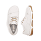Weiße Rieker Damen Schnürschuhe 55920-80 mit modernen Ziernähten. Schuh von oben, liegend.