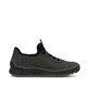 Graue Rieker Damen Slipper 51568-45 mit Gummischnürung sowie geprägtem Logo. Schuh Innenseite.