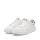 Weiße Rieker Herren Sneaker Low U1902-80 mit Schnürung sowie abriebfester Sohle. Schuhpaar seitlich schräg.