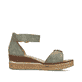 Grüne Rieker Keilsandaletten 63780-52 mit trendigen Schnalle. Schuh Innenseite.