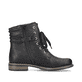 Asphaltschwarze Rieker Damen Schnürstiefel 71218-00 mit einer leichten Sohle. Schuh Innenseite