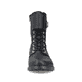 
Asphaltschwarze Rieker Damen Schnürstiefel 70640-00 mit Schnürung und Reißverschluss. Schuh von vorne.