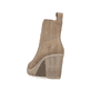 Dunkelbeige Rieker Damen Stiefeletten Y2571-20 mit einem Reißverschluss. Schuh von hinten.