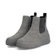 Dunkelgraue Rieker Damen Chelsea Boots N2553-40 mit einem Reißverschluss. Schuhpaar seitlich schräg.