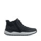 Dunkelblau-schwarze Rieker Herren Schnürstiefel 06003-14 mit Reißverschluss. Schuh Innenseite.