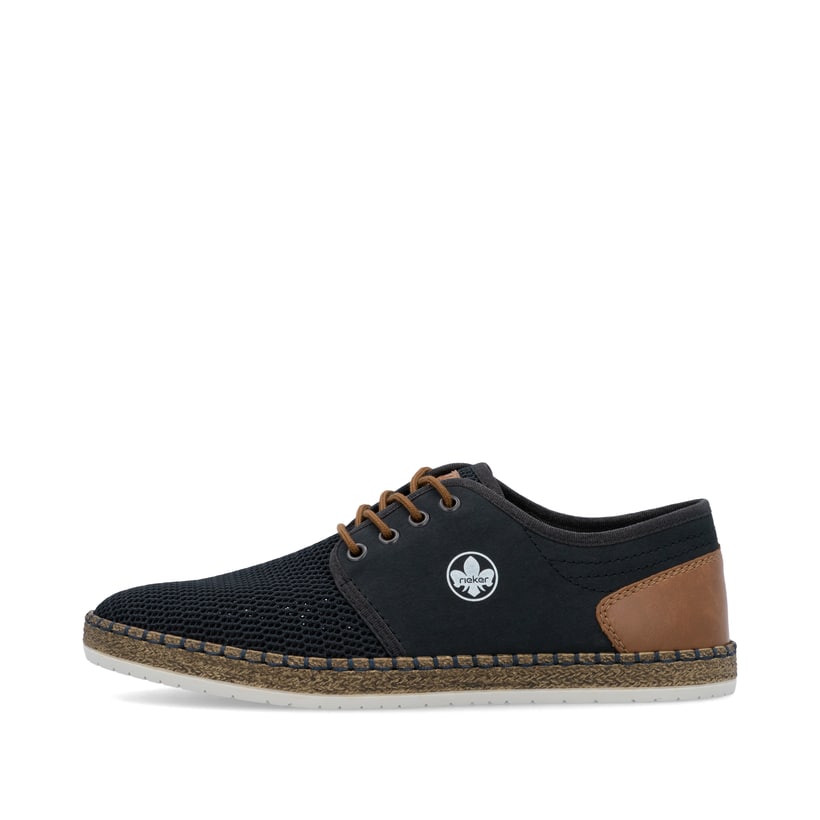 Blaue Rieker Herren Schnürschuhe B5249-14 mit der Komfortweite G 1/2. Schuh Außenseite.