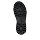 Schwarze Rieker Damen Kurzstiefel W2175-00 aus Rauleder mit weißer Zickzack-Naht. Schuh Laufsohle.