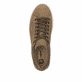 Braune Rieker Herren Sneaker Low U0701-22 aus Rauleder mit einer Schnürung. Schuh von oben.