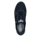 Blaue Rieker Damen Sneaker Low 53101-14 mit Reißverschluss sowie Extraweite H. Schuh von oben.