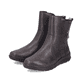 Dunkelbraune Rieker Damen Kurzstiefel Z0074-25 mit wasserabweisender TEX-Membran. Schuhpaar seitlich schräg.